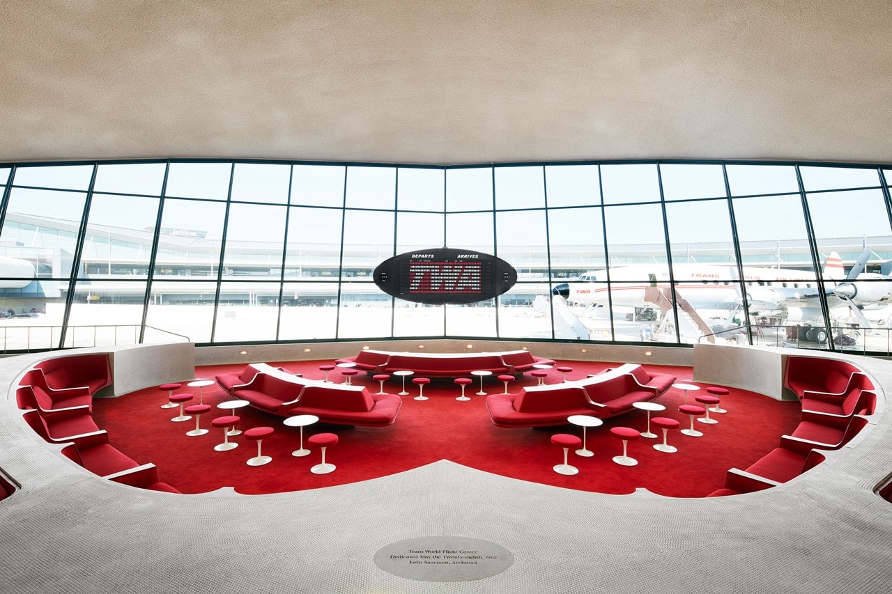 TWA Hotel JFK Airport Lounge Red White