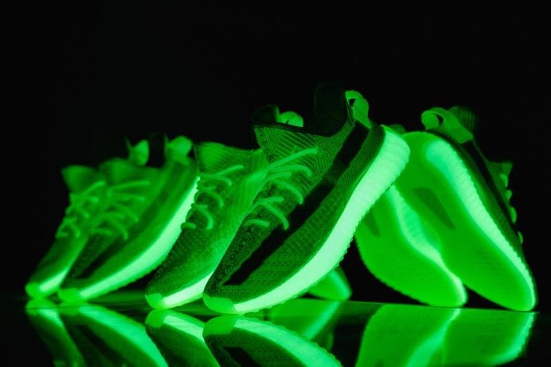 neon yeezy shoes