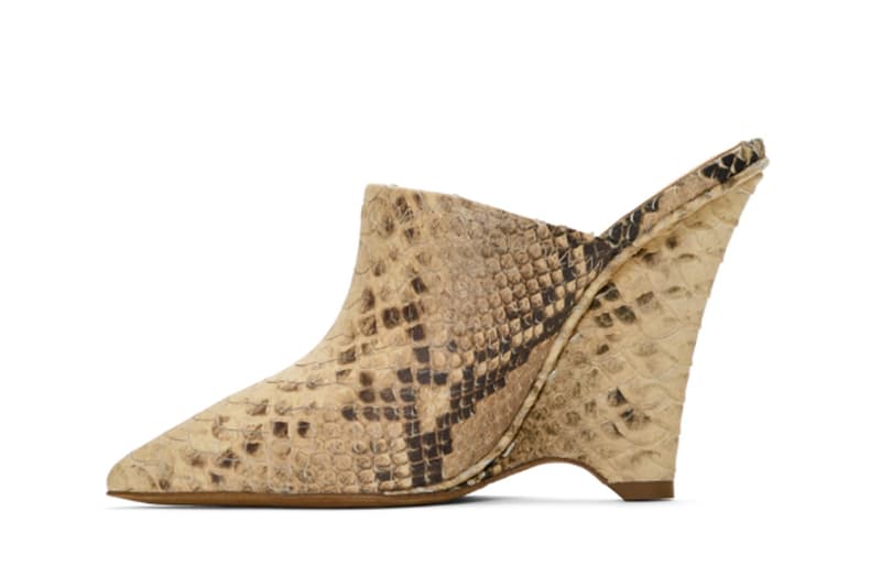 YEEZY Season 8 Collection Beige Python Wedge Mules