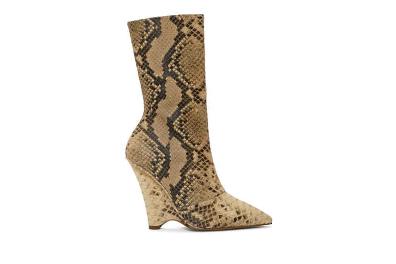 YEEZY Season 8 Collection Beige Python Wedge Boots