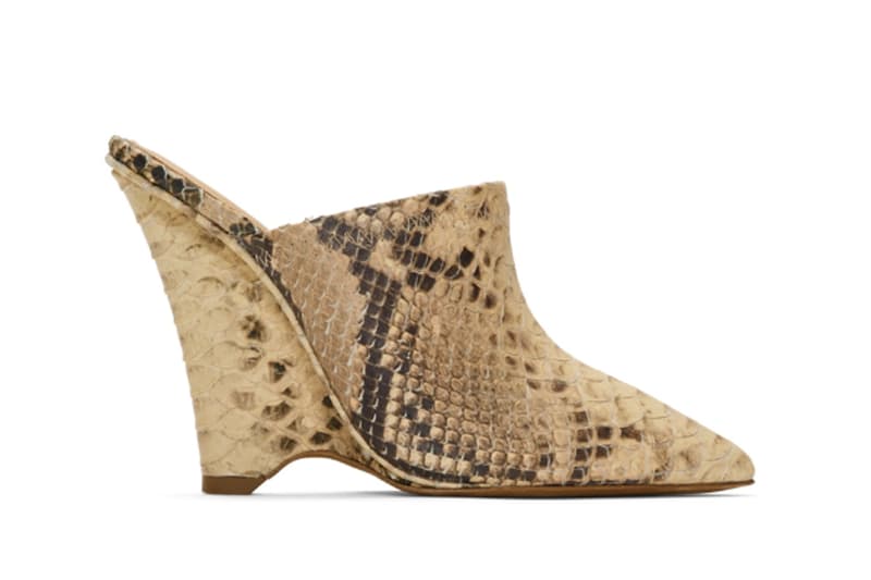 YEEZY Season 8 Collection Beige Python Wedge Mules