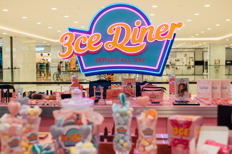 A Look Inside 3CE's Retro Diner-Themed Pop Up in Hong Kong
