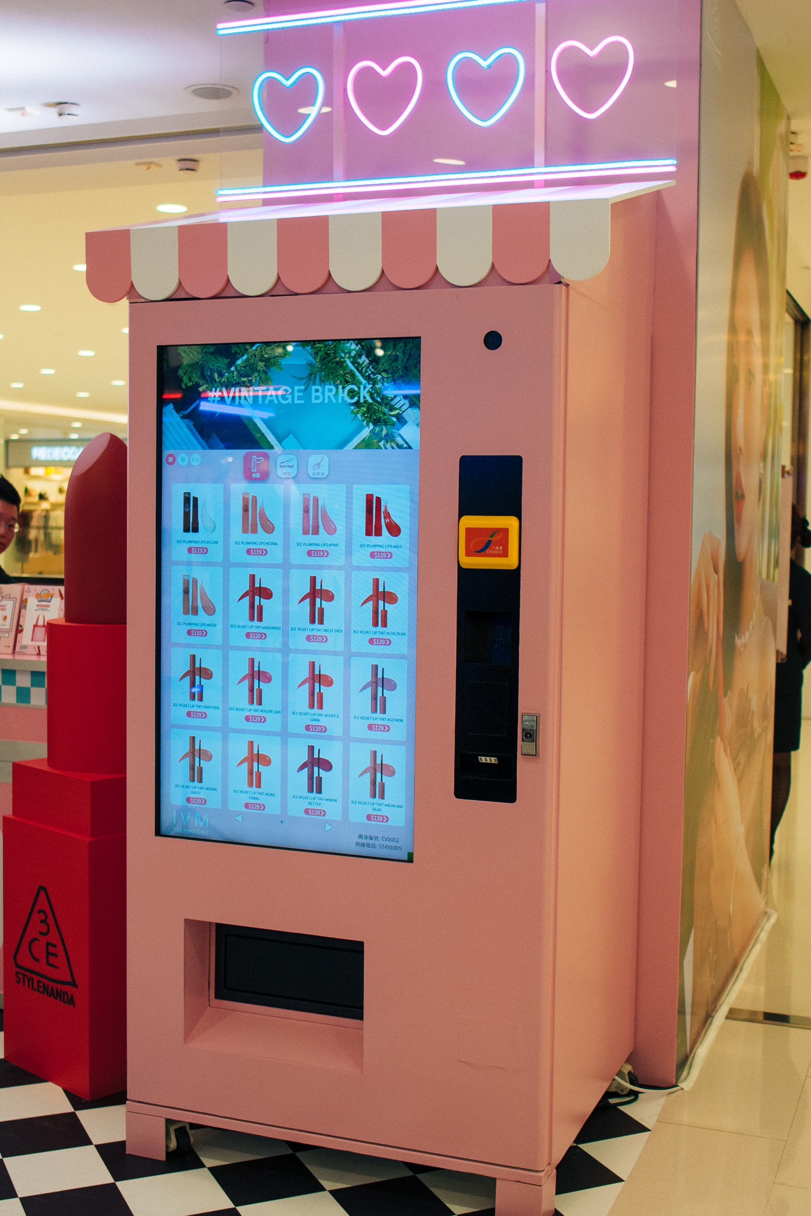 3CE Diner Pop Up Hong Kong Beauty Makeup Vending Machine