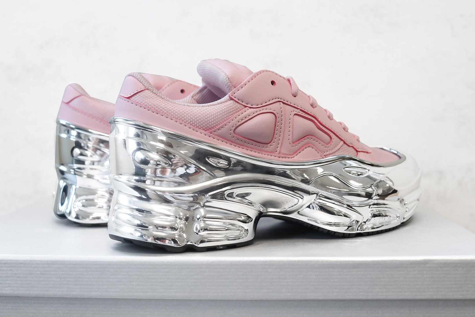 adidas originals Raf Simons RS Ozweego pastel Pink Metallic Mirror Silver Sole Sneakers Trainers