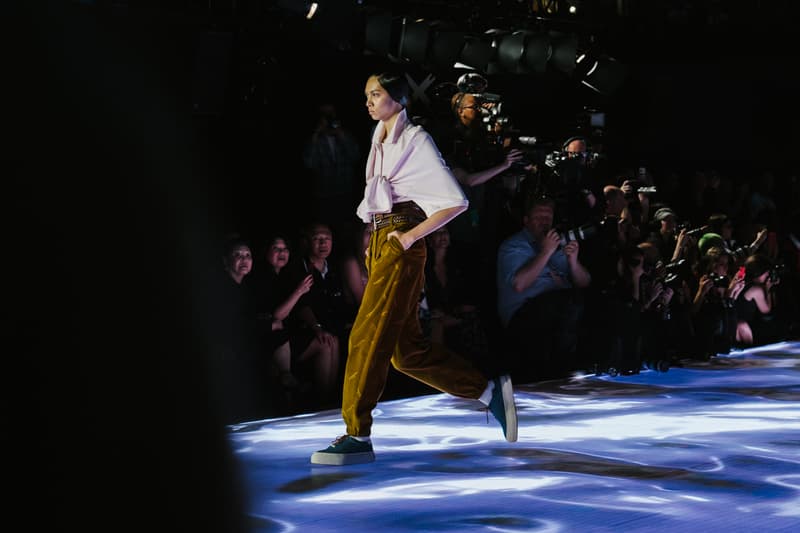 Alexander Wang Spring Summer 2020 Runway Show Rockefeller Center New York American Flag America Designer Corduroy Pants Shirt