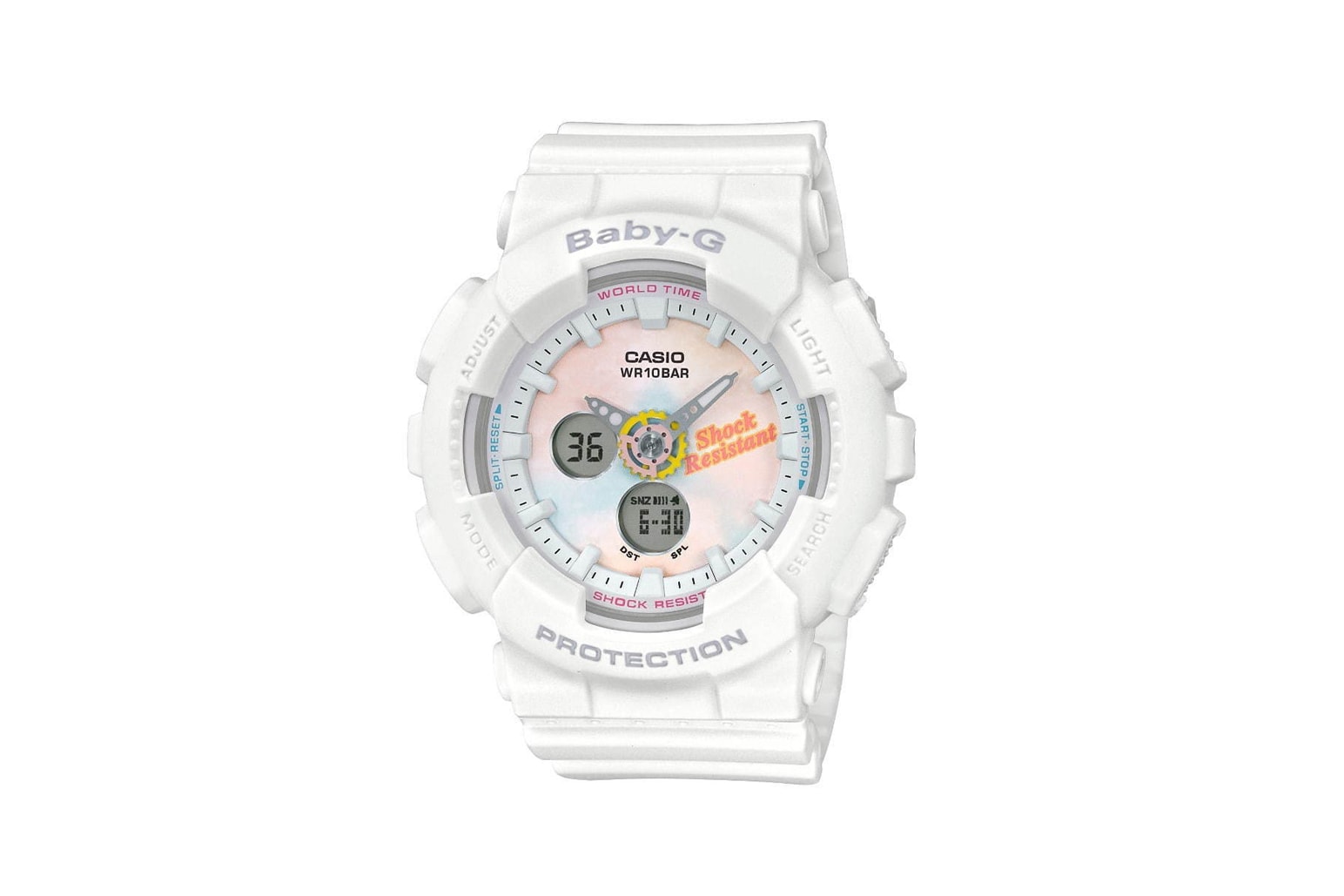 Baby-G Summer Gradation Dial Watch Collection White Yellow Pink Tie Dye