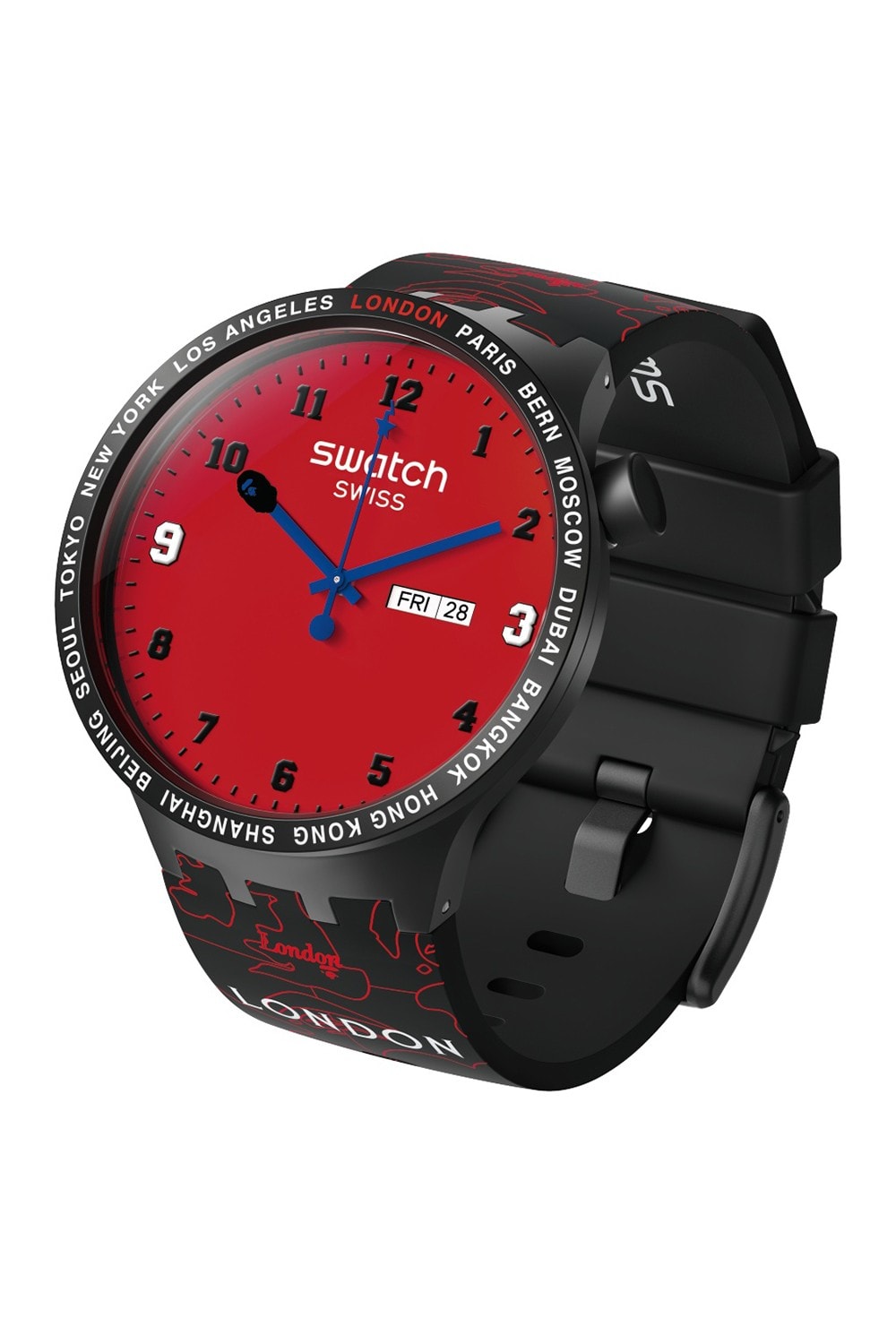 BAPE A Bathing Ape x Swatch Watch Collaboration Red Black