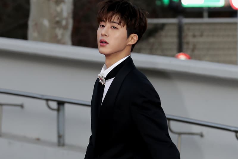 B.I iKON K-Pop Boy Group Band Idol Star Celebrity YG Entertainment Black Suit Red Carpet Drug Allegations Scandal