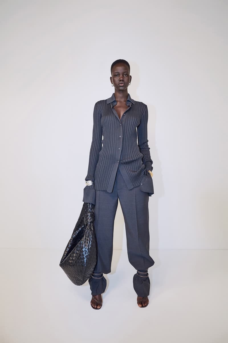 bottega veneta pre spring 2020 lookbook daniel lee leather bag footwear adut akech sandals strap