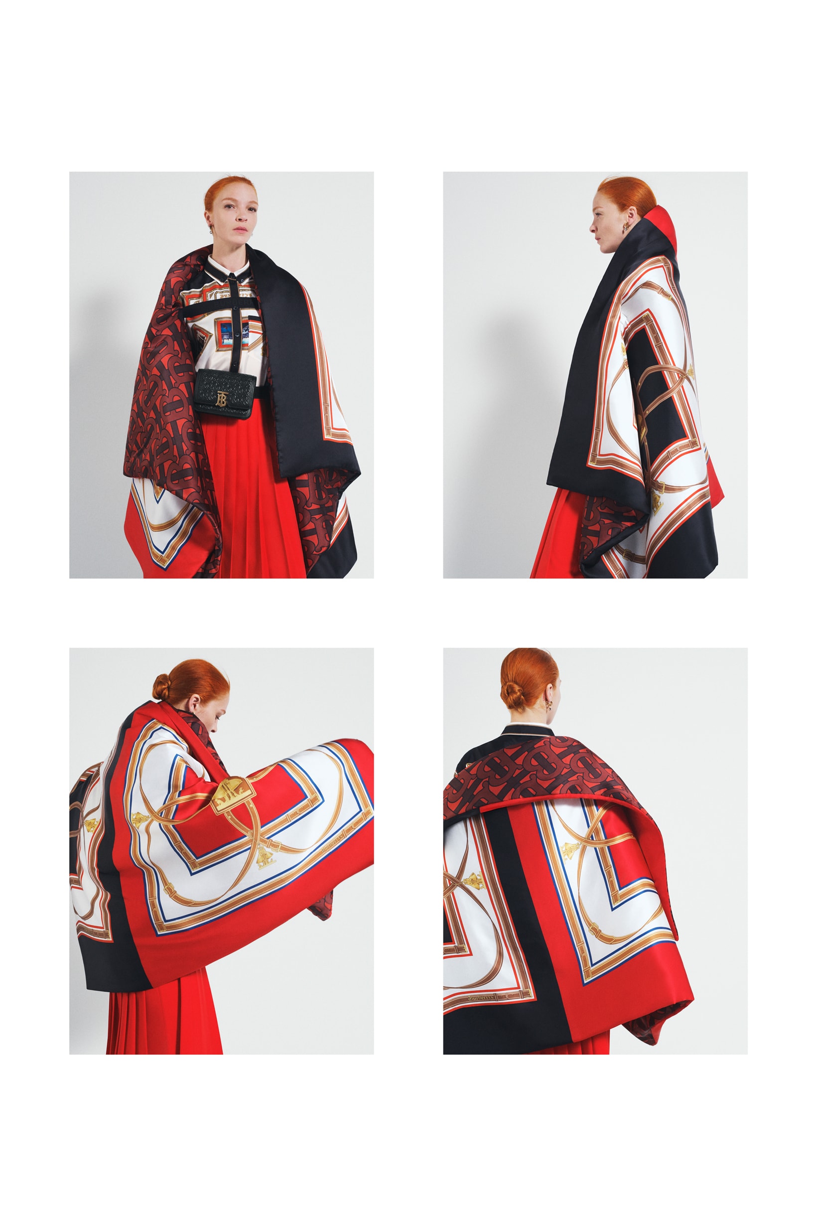 Burberry Fall Winter 2019 Pre Collection Campaign Jacket Scarf Black Red