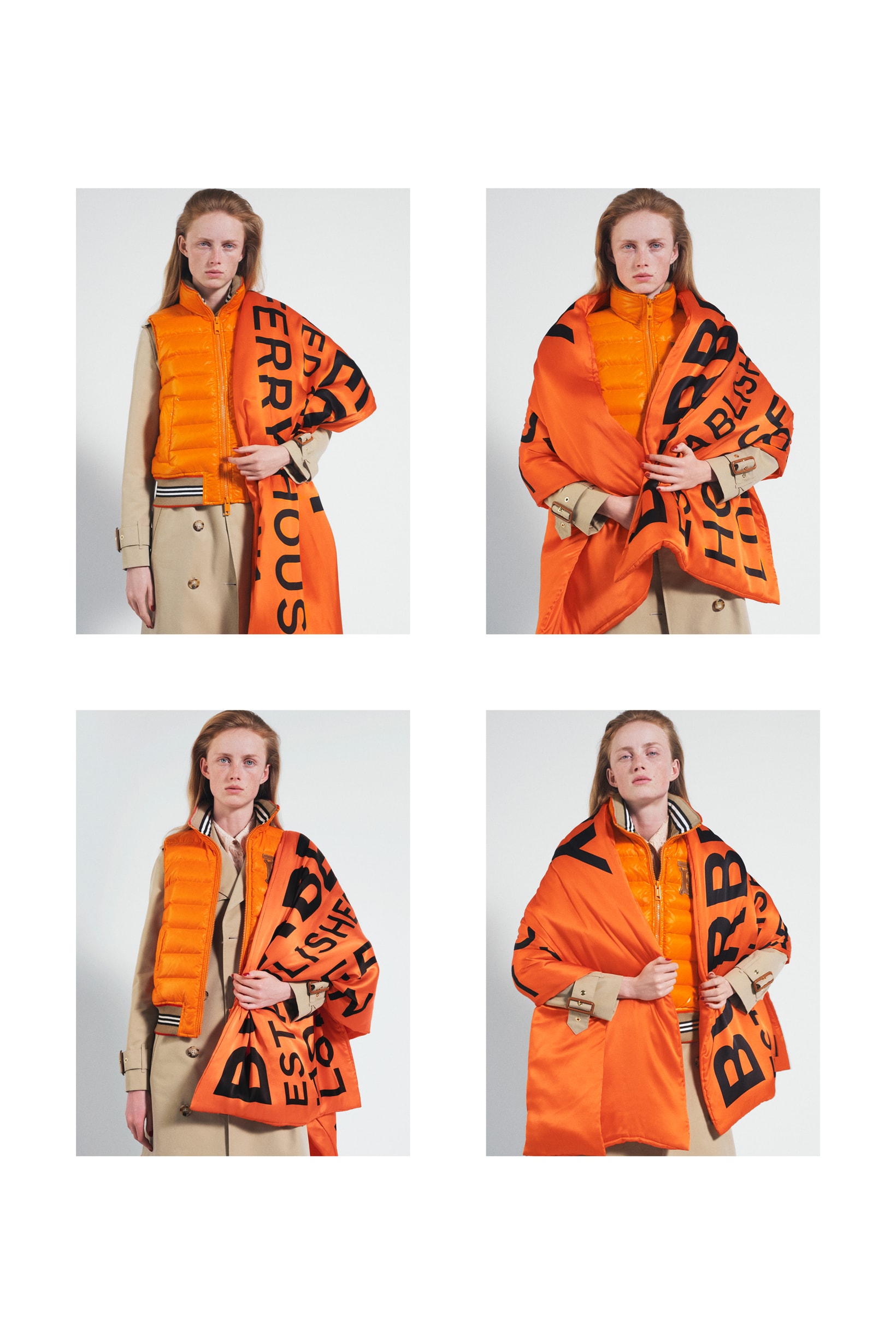 Burberry Fall Winter 2019 Pre Collection Campaign Jacket Scarf Orange