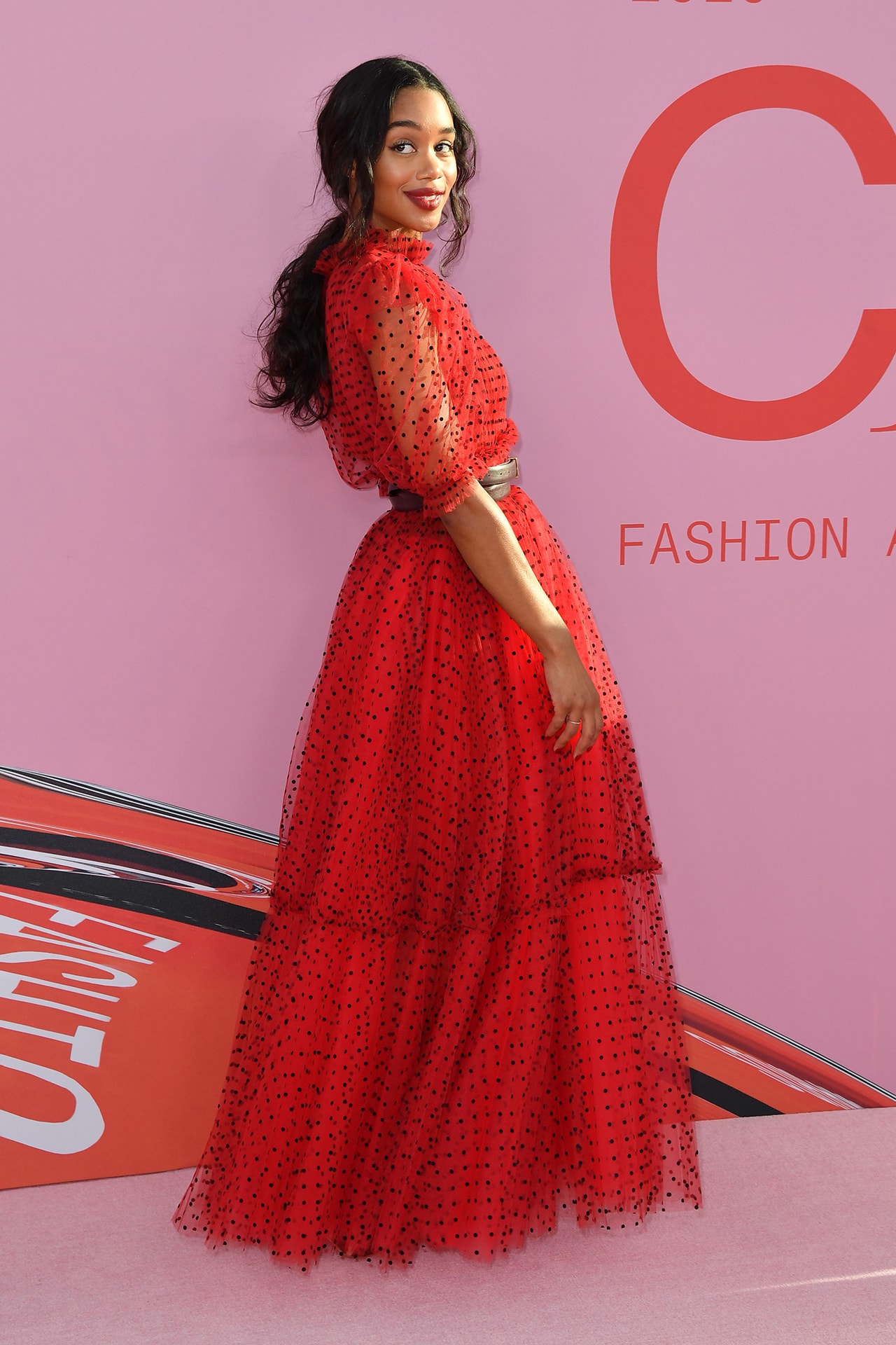 CFDA Fashion Awards 2019 Red Carpet Laura Harrier Red Dress