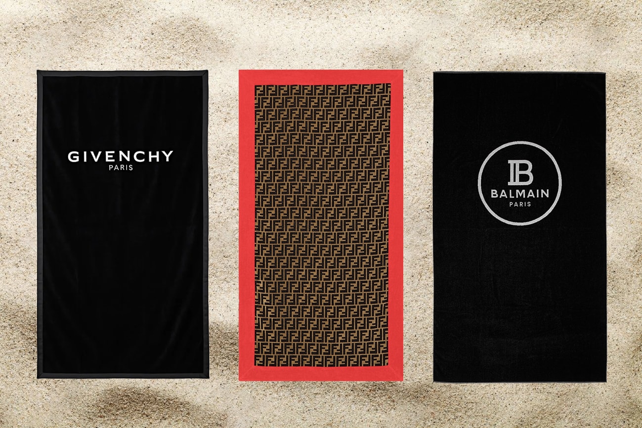 Designer Beach Towels Fendi Balmain Givenchy Loewe Alexander Wang adidas Alexander McQueen Summer 