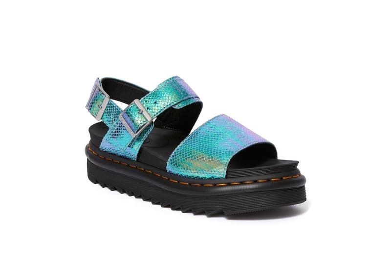 Dr. Martens Sandal Collection Festival Season Shoe Footwear Colorful Leather Silhouettes Straps Summer Concert Outfit Pink Yellow Purple Design Release