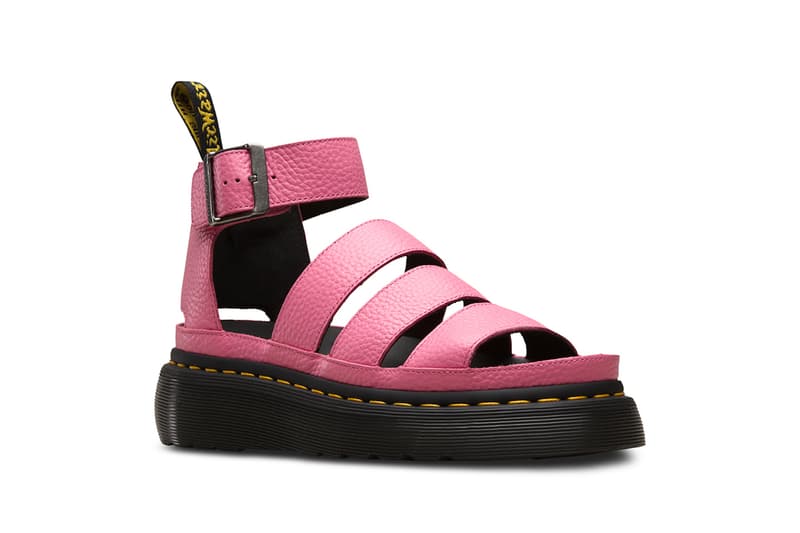 Dr. Martens Sandal Collection Festival Season Shoe Footwear Colorful Leather Silhouettes Straps Summer Concert Outfit Pink Yellow Purple Design Release