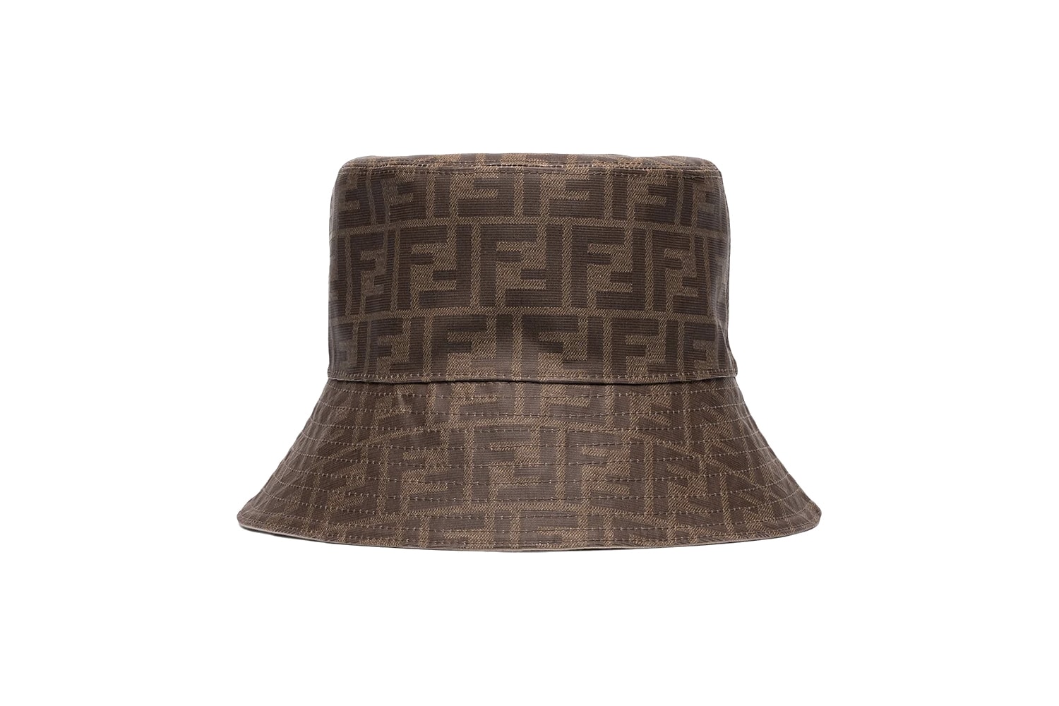 Fendi Logo Monogram Bucket Hat Brown Print Browns Cap Summer Accessory FF Logo Where To Buy