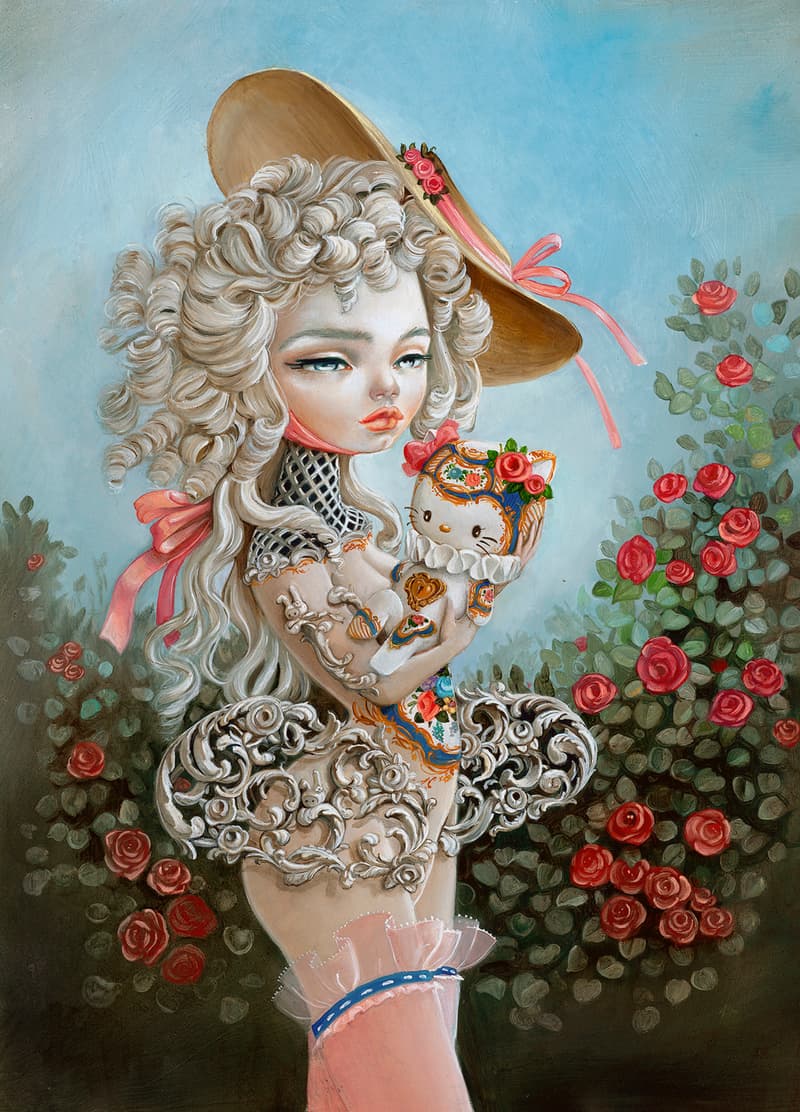 Kukula Rocokitty Oil Painting Hello Kitty Art