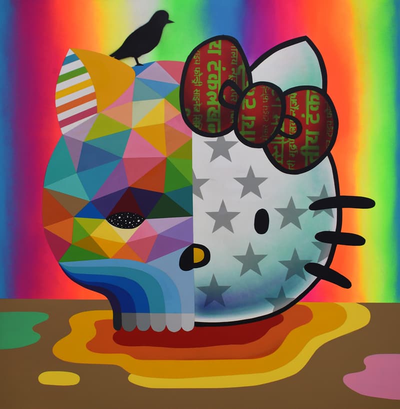 Okuda San Miguel Hello Kitty Skull Art