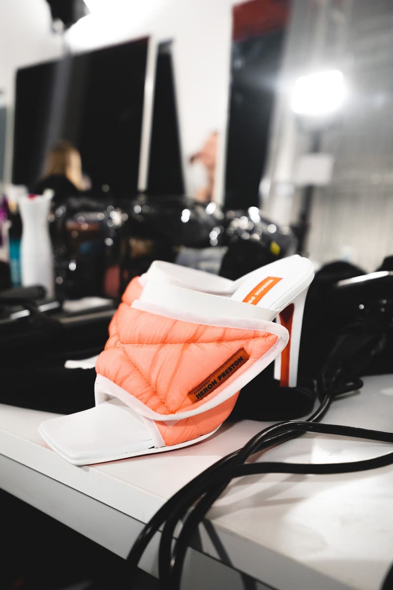 Heron Preston Spring/Summer 2020 Collection PFWM Paris Fashion Week Mens Backstage Gigi Hadid Nike GORE-TEX Collaboration Levis Alton Masson Range Behind The Scenes Streetwear