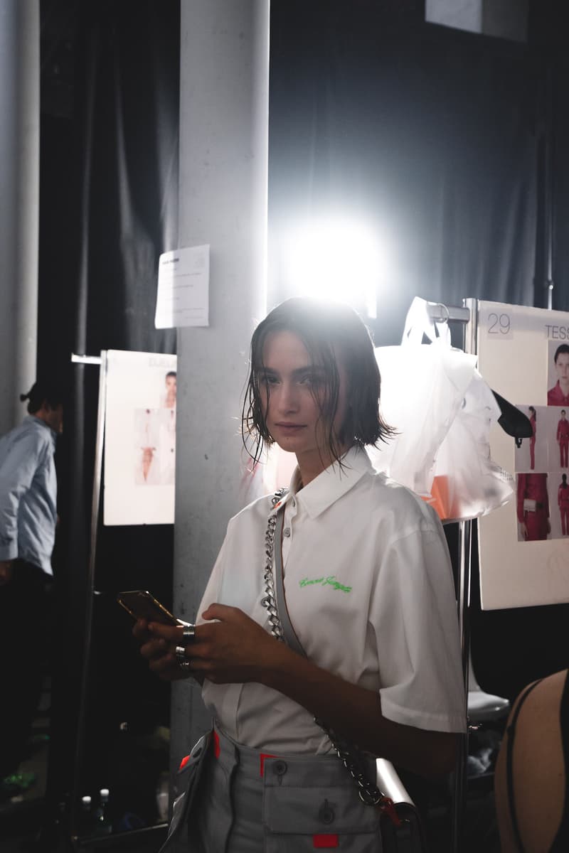 Heron Preston Spring/Summer 2020 Collection PFWM Paris Fashion Week Mens Backstage Gigi Hadid Nike GORE-TEX Collaboration Levis Alton Masson Range Behind The Scenes Streetwear