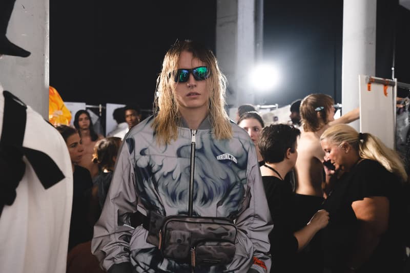Heron Preston Spring/Summer 2020 Collection PFWM Paris Fashion Week Mens Backstage Gigi Hadid Nike GORE-TEX Collaboration Levis Alton Masson Range Behind The Scenes Streetwear