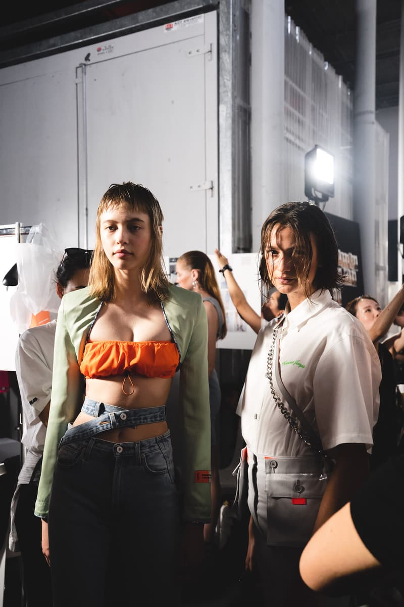 Heron Preston Spring/Summer 2020 Collection PFWM Paris Fashion Week Mens Backstage Gigi Hadid Nike GORE-TEX Collaboration Levis Alton Masson Range Behind The Scenes Streetwear