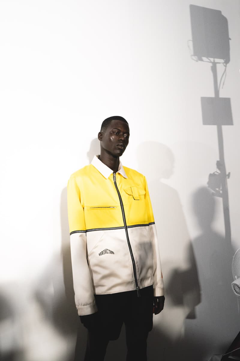 Heron Preston Spring/Summer 2020 Collection PFWM Paris Fashion Week Mens Backstage Gigi Hadid Nike GORE-TEX Collaboration Levis Alton Masson Range Behind The Scenes Streetwear