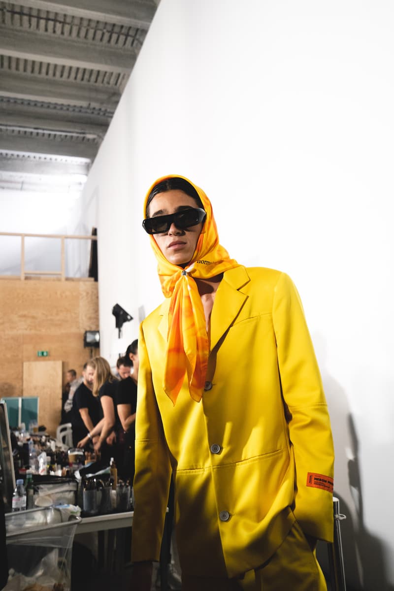 Heron Preston Spring/Summer 2020 Collection PFWM Paris Fashion Week Mens Backstage Gigi Hadid Nike GORE-TEX Collaboration Levis Alton Masson Range Behind The Scenes Streetwear