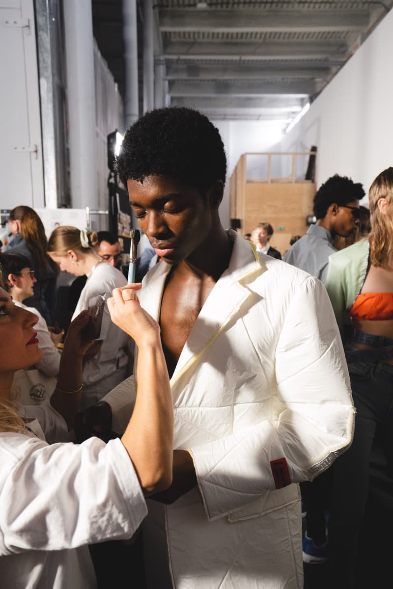 Heron Preston Spring/Summer 2020 Collection PFWM Paris Fashion Week Mens Backstage Gigi Hadid Nike GORE-TEX Collaboration Levis Alton Masson Range Behind The Scenes Streetwear