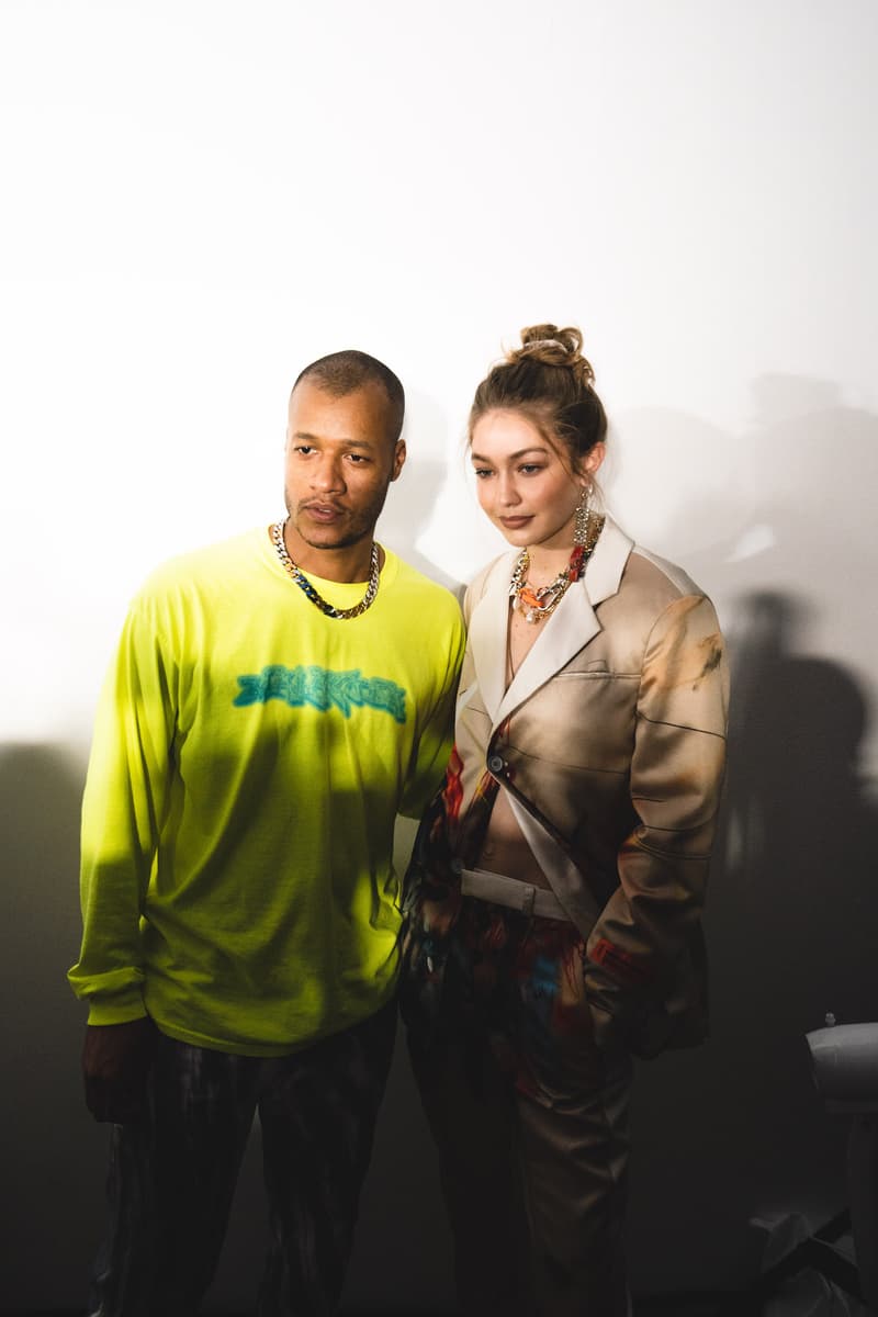 Heron Preston Spring/Summer 2020 Collection PFWM Paris Fashion Week Mens Backstage Gigi Hadid Nike GORE-TEX Collaboration Levis Alton Masson Range Behind The Scenes Streetwear