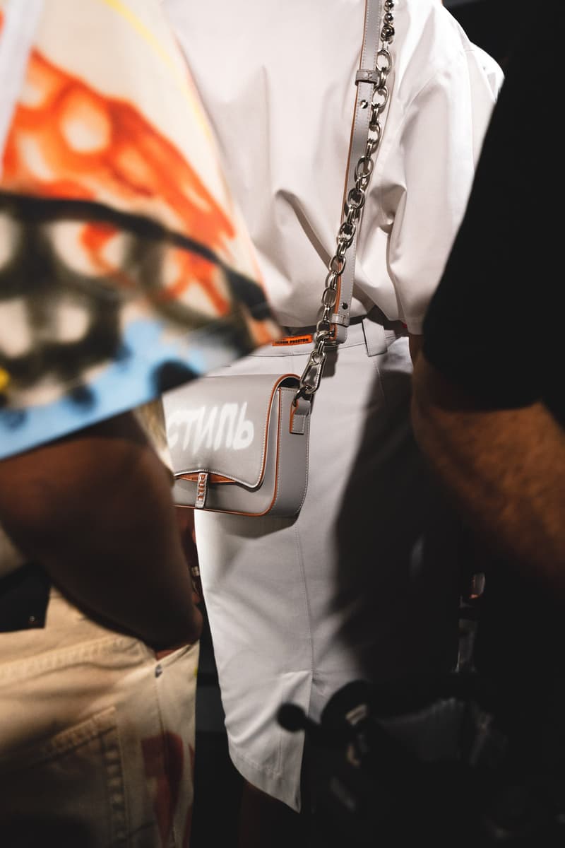 Heron Preston Spring/Summer 2020 Collection PFWM Paris Fashion Week Mens Backstage Gigi Hadid Nike GORE-TEX Collaboration Levis Alton Masson Range Behind The Scenes Streetwear