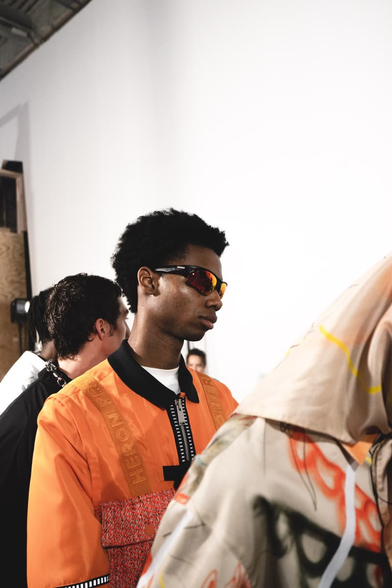Heron Preston Spring/Summer 2020 Collection PFWM Paris Fashion Week Mens Backstage Gigi Hadid Nike GORE-TEX Collaboration Levis Alton Masson Range Behind The Scenes Streetwear