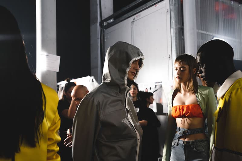 Heron Preston Spring/Summer 2020 Collection PFWM Paris Fashion Week Mens Backstage Gigi Hadid Nike GORE-TEX Collaboration Levis Alton Masson Range Behind The Scenes Streetwear