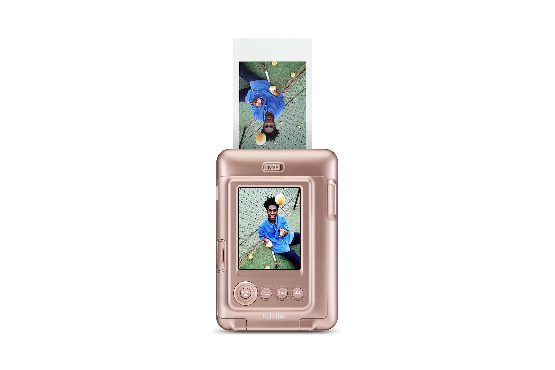 Fujifilm Instax Hybrid Instant Camera Rose Gold Print Out Polaroid Sound Feature White Black Photos Photography 