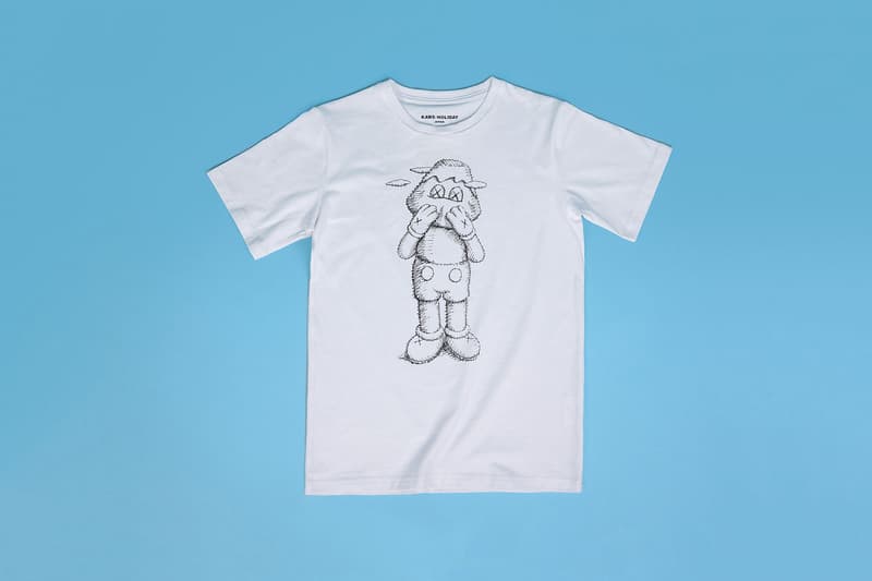 KAWS AllRightsReserved Japan Collection Drop T-shirt Tote Collectibles Pastel Blue Pink Gray Black White Figurines Pin Mugs Cups Plush