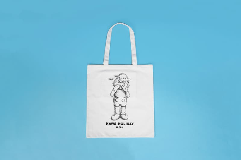 KAWS AllRightsReserved Japan Collection Drop T-shirt Tote Collectibles Pastel Blue Pink Gray Black White Figurines Pin Mugs Cups Plush