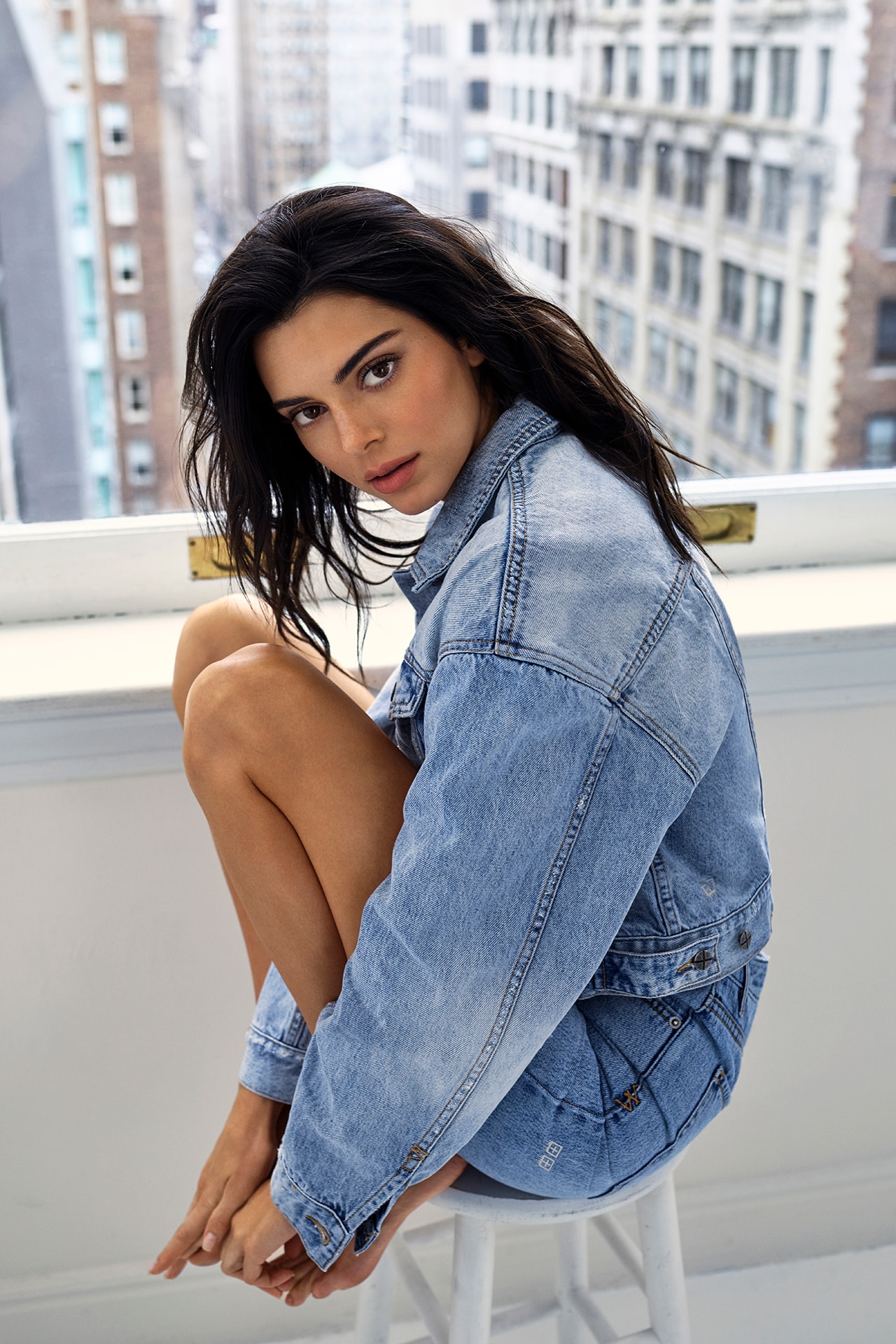 Kendall Jenner ksubi Jeans Fall 2019 Capsule Campaign Model Denim Blue Jacket