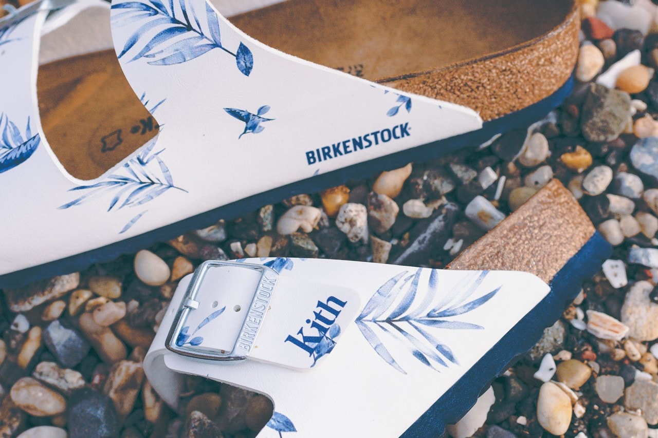 KITH x Birkenstock Arizona Boston Sandal Release Date Summer Shoe Floral Strap Fashion Leather Collaboration Launch