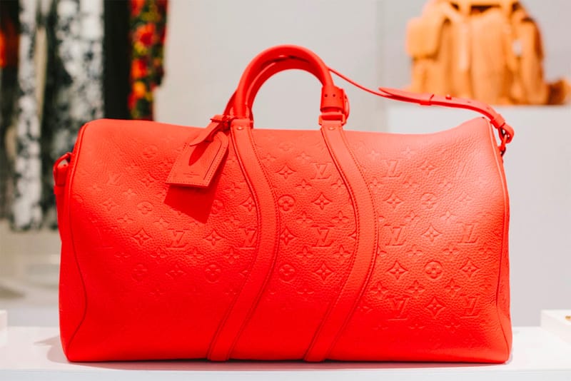 louis vuitton red duffle bag