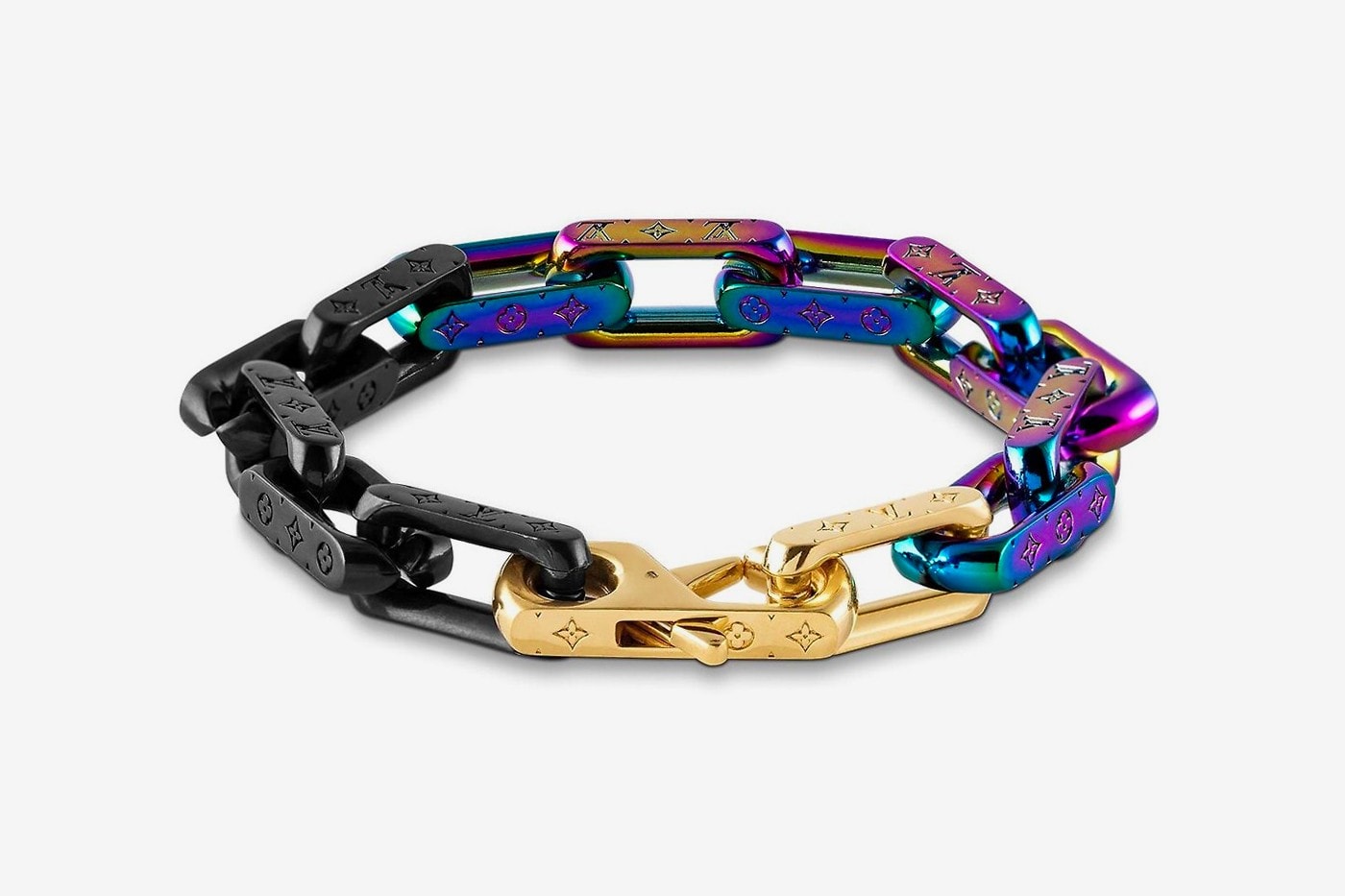 Louis Vuitton Virgil Abloh Spring Summer 2019 Monogram Bracelet Gold Purple Black