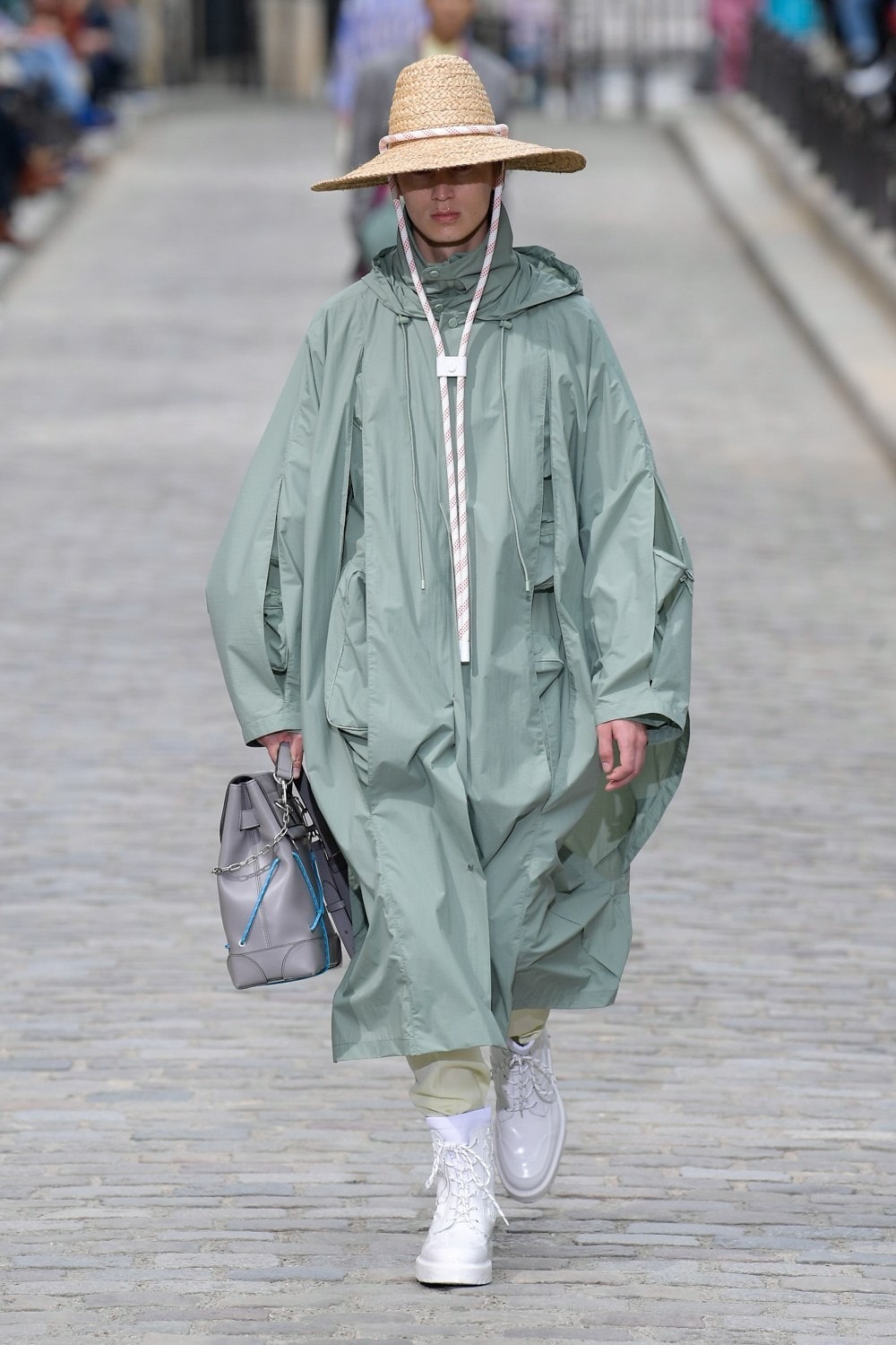 Louis Vuitton Virgil Abloh Spring Summer 2020 Paris Fashion Week Men's Show Collection Raincoat Green Pants White