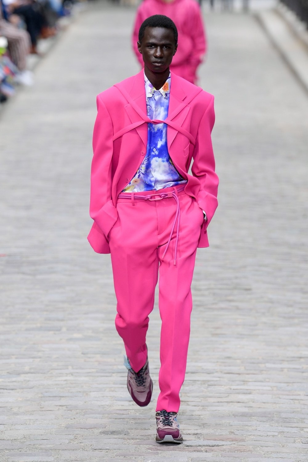 Louis Vuitton Virgil Abloh Spring Summer 2020 Paris Fashion Week Men's Show Collection Raincoat Blazer Pants Pink