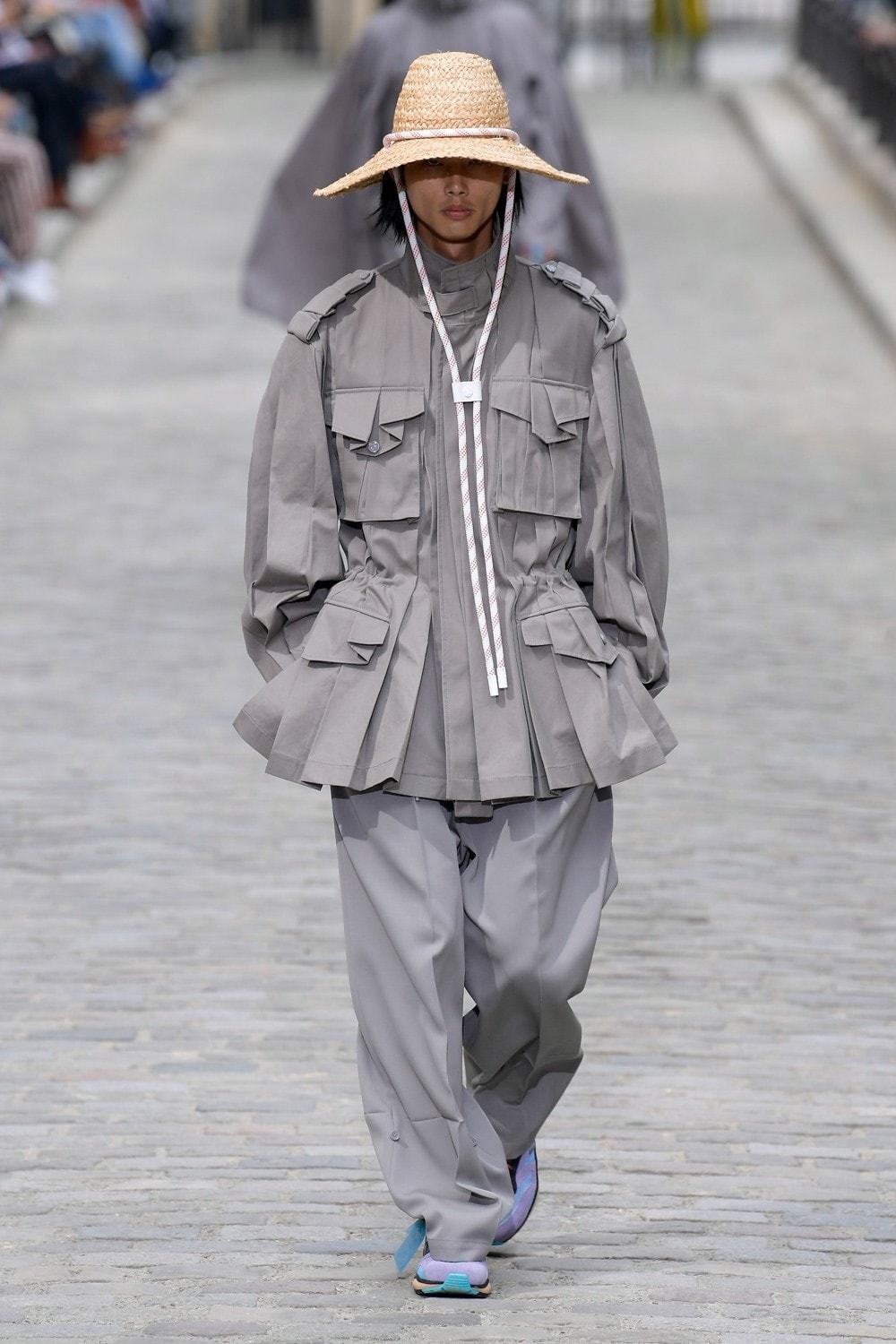 Louis Vuitton Virgil Abloh Spring Summer 2020 Paris Fashion Week Men's Show Collection Raincoat Pants Grey