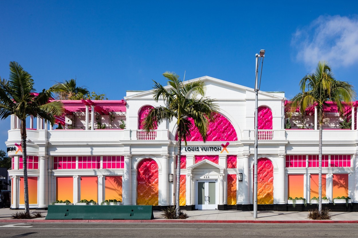 Louis Vuitton X Exhibition Los Angeles Front White Pink Orange