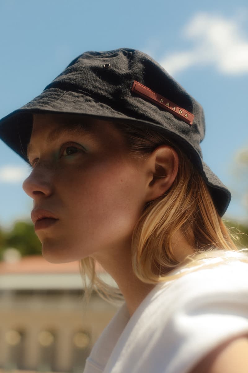 The Concept NY Vintage Summer Editorial Prada Bucket Hat Black Shirt White