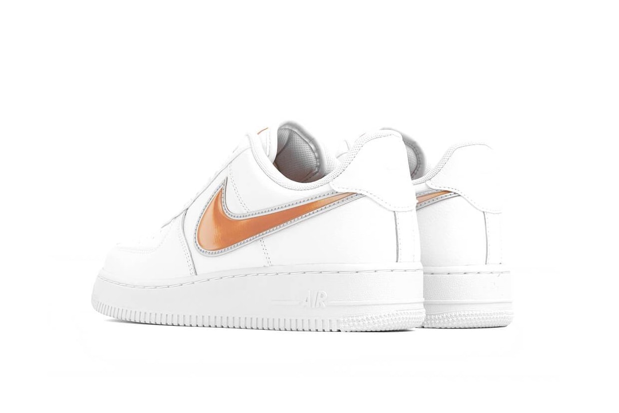 Nike Air Force 1 "Racer Blue"/"Orange Peel" White Sneaker Trainer Shoe Holographic Swoosh Where To Buy Classic Silhouette Signature Summer