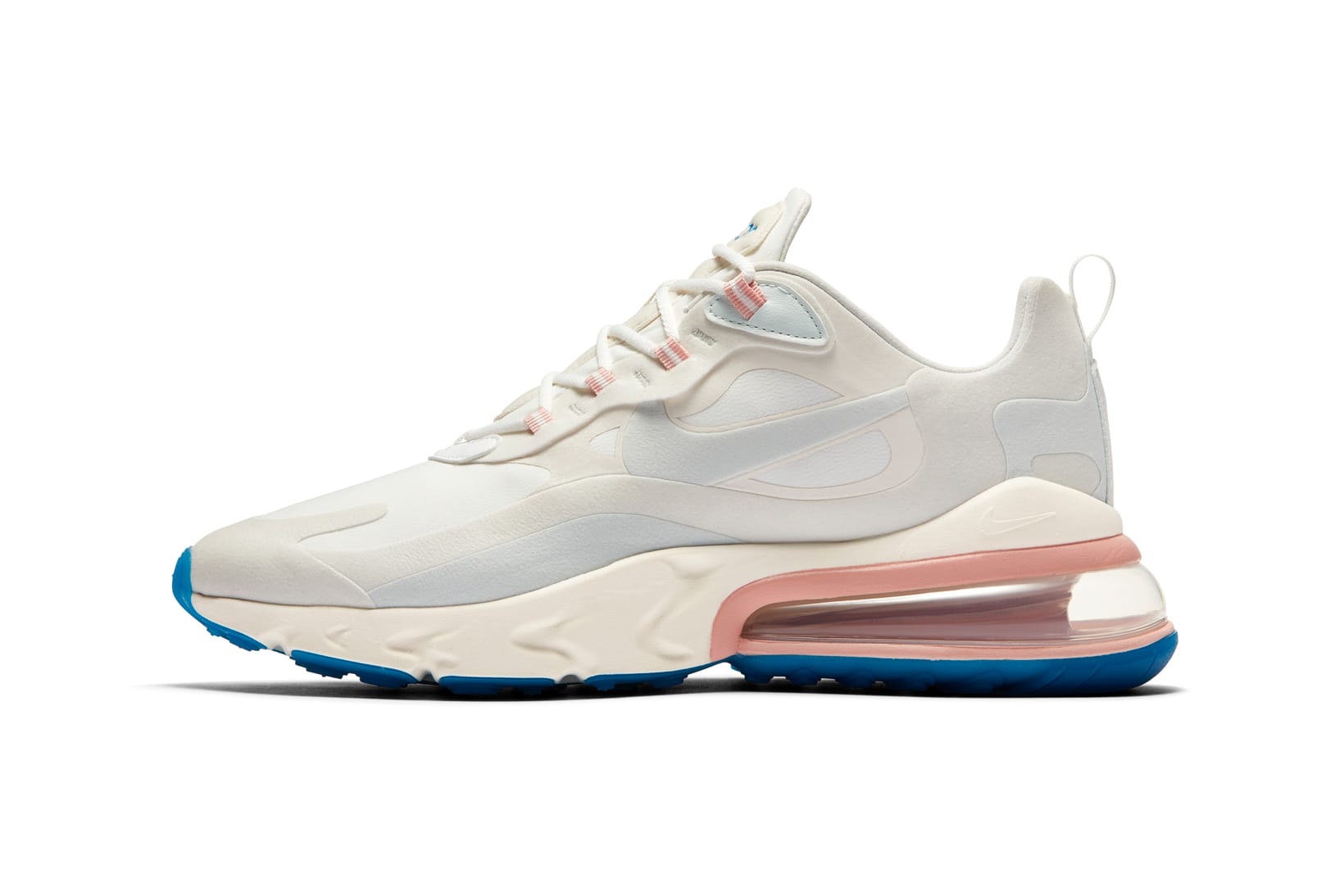 air max 270 react white and pink