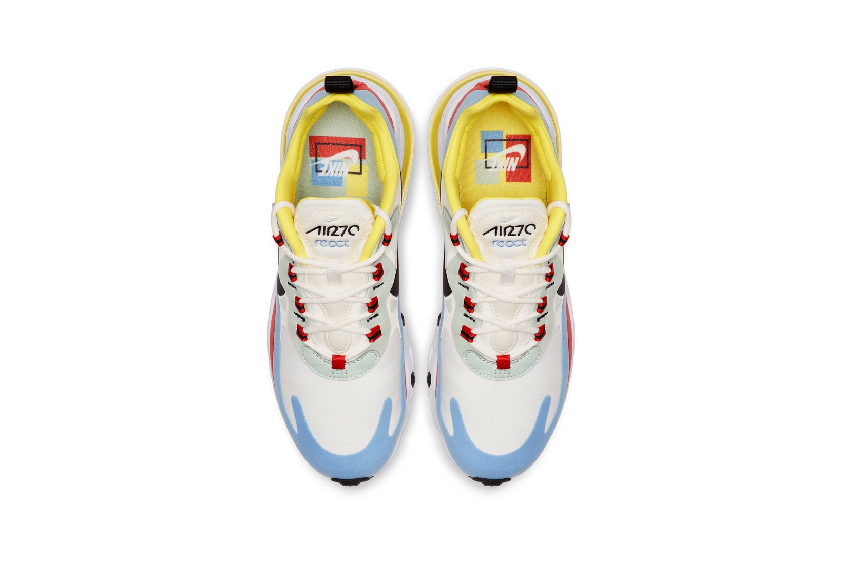Nike Air Max 270 React White Yellow Magenta Blue
