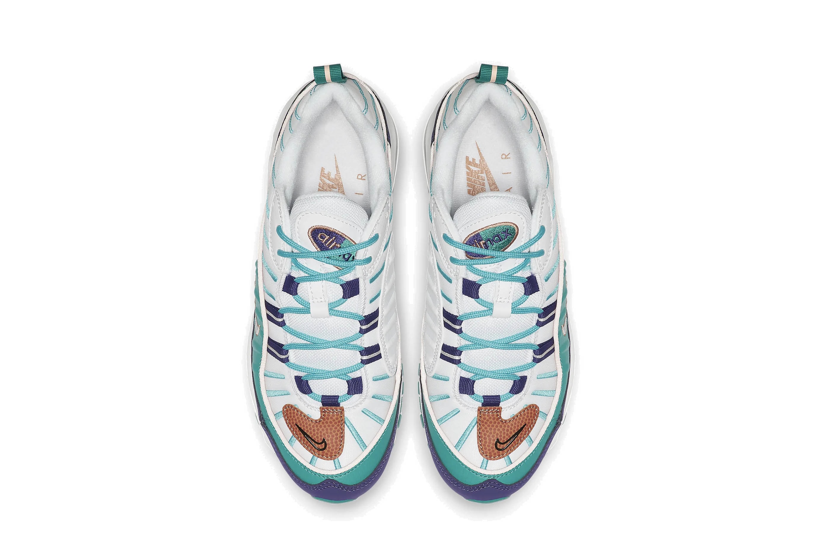 Nike Aix Max 98 "Court Purple/Spirit Teal" Shoe White Turquoise Blue Summer Sneaker Trainer Release