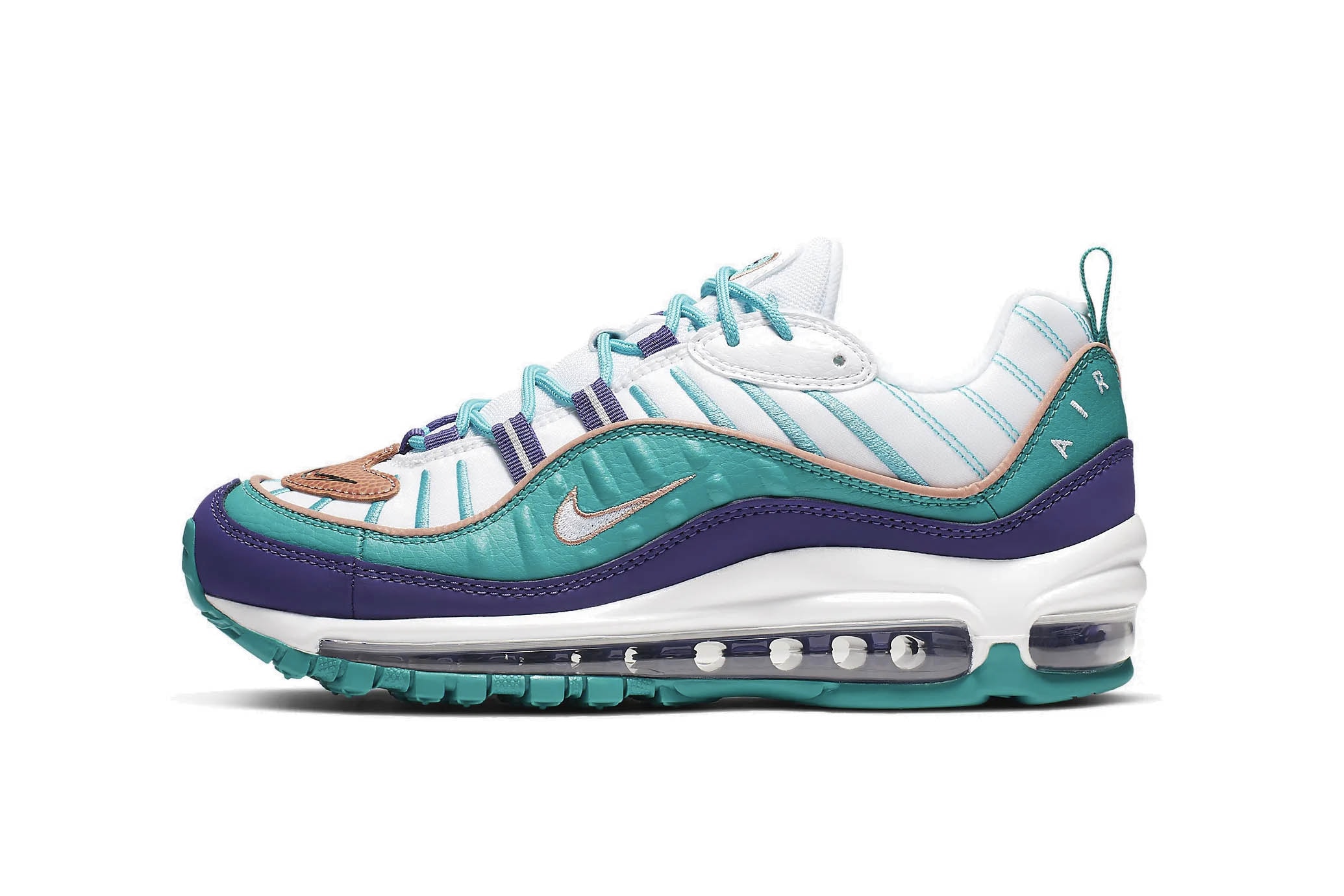 Nike Aix Max 98 "Court Purple/Spirit Teal" Shoe White Turquoise Blue Summer Sneaker Trainer Release